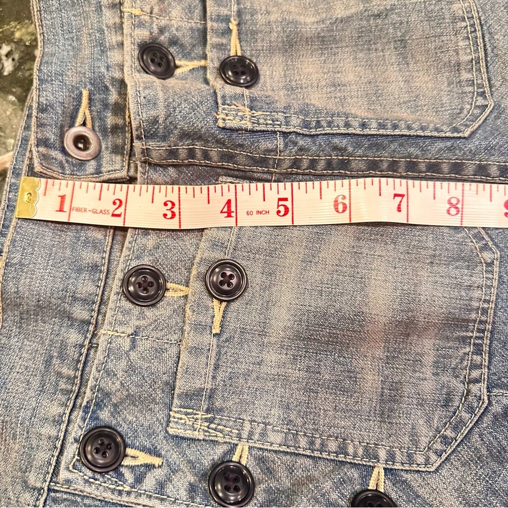 Rare Ralph Lauren Sailor Style Buttons Lace Up Tie Denim Cotton Skirt Size 12 - Picture 12 of 14